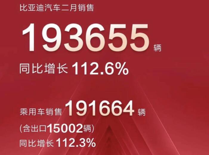 2月新能源車企成績單出爐，比亞迪一騎絕塵